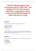 NR-283 Pathophysiology Final &NewLine;Examination Review 2026&ndash;2027 &vert; 100 &NewLine;Original NCLEX-Style Practice &NewLine;Questions&comma; Comprehensive Final &NewLine;Exam Prep&comma; Detailed Rationales & &NewLine;High-Yield Success Guide