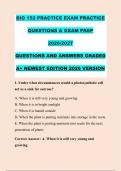 BIO 152 PRACTICE EXAM PRACTICE &NewLine;QUESTIONS & EXAM PREP &NewLine;2026&sol;2027 &NewLine;QUESTIONS AND ANSWERS GRADED &NewLine;A&plus; NEWEST EDITION 2026 VERSION 