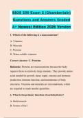 BIOS 256 Exam 2 &lpar;Chamberlain&rpar;  Questions and Answers Graded  A&plus; Newest Edition 2026 Version  