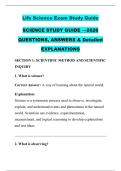 Life Science Exam Study Guide &NewLine;SCIENCE STUDY GUIDE &mdash;2026 &NewLine;QUESTIONS&comma; ANSWERS & Detailed &NewLine;EXPLANATIONS 