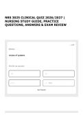 NRS 3025 CLINICAL QUIZ 2026&sol;2027 &vert; NURSING STUDY GUIDE&comma; PRACTICE QUESTIONS&comma; ANSWERS & EXAM REVIEW
