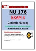 NU 176 Exam 4 Geriatric Nursing &ndash; Actual Questions & Answers &lpar;Galen&rpar; &lpar;Latest PDF&rpar;
