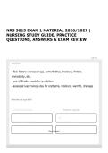 NRS 3015 EXAM 1 MATERIAL 2026&sol;2027 &vert; NURSING STUDY GUIDE&comma; PRACTICE QUESTIONS&comma; ANSWERS & EXAM REVIEW