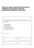 NRS 3016 FINAL EXAM REVIEW 2026&sol;2027 &vert; NURSING STUDY GUIDE&comma; PRACTICE QUESTIONS&comma; ANSWERS & EXAM PREP
