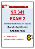 NR 341 Exam 2 Complex Adult Health CAH &ndash; Actual Questions & Answers &lpar;Chamberlain&rpar; &lpar;Latest PDF&rpar;