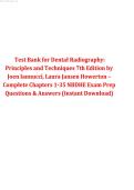 Test Bank for Dental Radiography 7th Edition Iannucci Howerton Chapters 1-35 &vert; 2027&sol;2028
