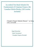 Test Bank Solution for Fundamentals of Corporate Finance 8th Canadian Edition Brealey &vert; 2027&sol;2028