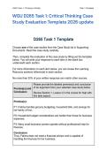 WGU D265 Task 1&colon; Critical Thinking Case Study Evaluation Template 2026 update
