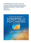 Test Bank for Kaplan & Sadock's Synopsis of Psychiatry&colon; Behavioral Sciences&sol;Clinical Psychiatry 12th Edition by Sadock&comma; Sadock & Ruiz &vert; Questions and Answers 2027&NewLine;