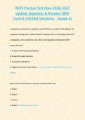 RAPS Practice Test &lpar;New 2026&sol; 2027 Update&rpar; Questions & Answers 100&percnt; Correct &lpar;Verified Solutions&rpar; - &lbrace;Grade A&rcub;&NewLine;&NewLine;