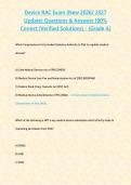 Device RAC Exam &lpar;New 2026&sol; 2027 Update&rpar; Questions & Answers 100&percnt; Correct &lpar;Verified Solutions&rpar; - &lbrace;Grade A&rcub;&NewLine;&NewLine;