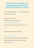 DEVICE RAC EXAM&lpar;New 2026&sol; 2027 Update&rpar; Questions & Answers 100&percnt; Correct &lpar;Verified Solutions&rpar; - &lbrace;Grade A&rcub;&NewLine;&NewLine;