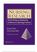 Test Bank for Nursing Research&colon; Generating and Assessing Evidence for Nursing Practice 11th Edition by Polit & Beck &vert; Questions and Answers 2027&NewLine;