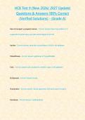  HCB Test 9&lpar;New 2026&sol; 2027 Update&rpar; Questions & Answers 100&percnt; Correct &lpar;Verified Solutions&rpar; - &lbrace;Grade A&rcub;&NewLine;&NewLine;