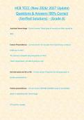 HCB TCCC &lpar;New 2026&sol; 2027 Update&rpar; Questions & Answers 100&percnt; Correct &lpar;Verified Solutions&rpar; - &lbrace;Grade A&rcub;&NewLine;&NewLine;