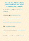 HCB TEST 1  &lpar;New 2026&sol; 2027 Update&rpar; Questions & Answers 100&percnt; Correct &lpar;Verified Solutions&rpar; - &lbrace;Grade A&rcub;&NewLine;&NewLine;