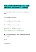 RITE AID PTU UPDATED ACTUAL EXAM&NewLine;QUESTIONS AND CORRECT ANSWERS&NewLine;