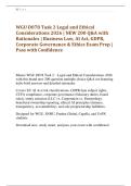 WGU D078 Task 2 Legal and Ethical &NewLine;Considerations 2026 &vert; NEW 200 Q&A with &NewLine;Rationales &vert; Business Law&comma; AI Act&comma; GDPR&comma; &NewLine;Corporate Governance & Ethics Exam Prep &vert; &NewLine;Pass with Confidence