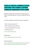 RLGN 104 CRITICAL THINKING ACTUAL&NewLine;QUESTIONS AND CORRECT ANSWERS&NewLine;COMPLETE HUMANITIES STUDY GUIDE
