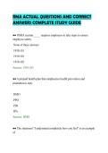 RMA ACTUAL QUESTIONS AND CORRECT&NewLine;ANSWERS COMPLETE STUDY GUIDE