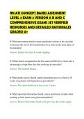 RN ATI CONCEPT BASED ASSESSMENT&NewLine;LEVEL 3 EXAM 3 VERSION A B AND C&NewLine;COMPREHENSIVE EXAMS SET VERIFIED&NewLine;RESPONSES AND DETAILED RATIONALES&NewLine;GRADED A&plus;&NewLine;