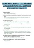 RN ATI FUNDAMENTALS & CHAPTERS&NewLine;ACTUAL EXAM PAPER 2026 QUESTIONS&NewLine;WITH ANSWERS GRADED A&plus;