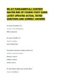 RN ATI FUNDAMENTALS CONTENT&NewLine;MASTER END OF COURSE STUDY GUIDE&NewLine;LATEST UPDATED ACTUAL TESTED&NewLine;QUESTIONS AND CORRECT ANSWERS&NewLine;