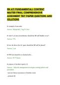 RN ATI FUNDAMENTALS CONTENT&NewLine;MASTER FINAL COMPREHENSIVE&NewLine;ASSESSMENT TEST PAPER QUESTIONS AND&NewLine;SOLUTIONS