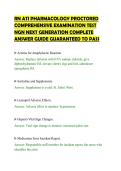 RN ATI PHARMACOLOGY PROCTORED&NewLine;COMPREHENSIVE EXAMINATION TEST&NewLine;NGN NEXT GENERATION COMPLETE&NewLine;ANSWER GUIDE GUARANTEED TO PASS&NewLine;