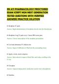 RN ATI PHARMACOLOGY PROCTORED&NewLine;EXAM SCRIPT NGN NEXT GENERATION&NewLine;TESTED QUESTIONS WITH VERIFIED&NewLine;ANSWERS PRACTICE SOLUTION