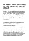 RN COMMUNITY HEALTH NURSING EDITION 9&period;0&NewLine;KEY PUBLIC HEALTH CONCEPTS AND REVIEW&NewLine;NOTES 2026&NewLine;