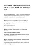 RN COMMUNITY HEALTH NURSING EDITION 9&period;0&NewLine;PRACTICE QUESTIONS AND RATIONALE GUIDE&NewLine;2026