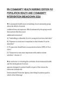 RN COMMUNITY HEALTH NURSING EDITION 9&period;0&NewLine;POPULATION HEALTH AND COMMUNITY&NewLine;INTERVENTION BREAKDOWN 2026&NewLine;