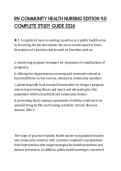 RN COMMUNITY HEALTH NURSING EDITION 9&period;0&NewLine;COMPLETE STUDY GUIDE 2026&NewLine;