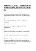 RN HESI EXIT EXAM V3 COMPREHENSIVE TEST&NewLine;PAPER QUESTIONS AND SOLUTIONS GRADED&NewLine;A&plus;