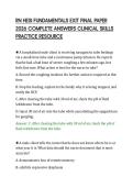 RN HESI FUNDAMENTALS EXIT FINAL PAPER&NewLine;2026 COMPLETE ANSWERS CLINICAL SKILLS&NewLine;PRACTICE RESOURCE&NewLine;