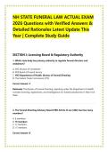 NH STATE FUNERAL LAW ACTUAL EXAM &NewLine;2026 Questions with Verified Answers & &NewLine;Detailed Rationales Latest Update This &NewLine;Year &vert; Complete Study Guide