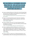 RN MATERNAL NEWBORN ONLINE&NewLine;PRACTICE B - ATI ACTUAL EXAM&NewLine;PAPER 2026 QUESTIONS WITH&NewLine;ANSWERS GRADED A&plus;&NewLine;