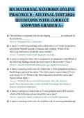 RN MATERNAL NEWBORN ONLINE&NewLine;PRACTICE B - ATI FINAL TEST 2026&NewLine;QUESTIONS WITH CORRECT&NewLine;ANSWERS GRADED A&plus;&NewLine;