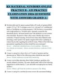 RN MATERNAL NEWBORN ONLINE&NewLine;PRACTICE B - ATI PRACTICE&NewLine;EXAMINATION 2026 QUESTIONS&NewLine;WITH ANSWERS GRADED A&plus;&NewLine;
