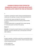 ALABAMA OVERHEAD DOOR CONTRACTOR &NewLine;EXAMINATION COMPLETE QUESTIONS AND DETAILED &NewLine;SOLUTIONS LATEST UPDATE THIS YEAR JUST RELEASED