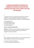 ALABAMA REFRIGERATION CONTRACTOR &NewLine;EXAMINATION COMPLETE QUESTIONS AND &NewLine;DETAILED SOLUTIONS LATEST UPDATE THIS YEAR &NewLine;JUST RELEASED 