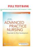 Test Bank Complete- Advanced Practice Nursing&colon; Essentials For Role Development 5th Edition&comma; &lpar;2025 Update&rpar; By Lucille A&period; Joel&semi; All Chapters 1-30&vert; 4 Units&vert; Verified With Detailed Answers&vert; Rated A&plus;&NewLine;