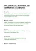 SAFE AGILE PRODUCT MANAGEMENT APM&NewLine;COMPREHENSIVE COURSE REVIEW