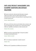 SAFE AGILE PRODUCT MANAGEMENT APM&NewLine;EXAMPREP QUESTIONS AND DETAILED&NewLine;SOLUTIONS