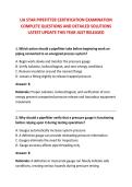 UA STAR PIPEFITTER CERTIFICATION EXAMINATION &NewLine;COMPLETE QUESTIONS AND DETAILED SOLUTIONS &NewLine;LATEST UPDATE THIS YEAR JUST RELEASED