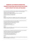 TENNESSEE AUCTIONEER EXAMINATION &NewLine;COMPLETE QUESTIONS AND DETAILED SOLUTIONS &NewLine;LATEST UPDATE THIS YEAR JUST RELEASED 