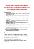 WREB DENTAL EXAMINATION COMPLETE &NewLine;QUESTIONS AND DETAILED SOLUTIONS LATEST &NewLine;UPDATE THIS YEAR JUST RELEASED