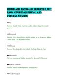 SEMMELWEIS ENTRANCE EXAM PREP TEST&NewLine;BANK VERIFIED QUESTIONS AND&NewLine;CORRECT ANSWERS