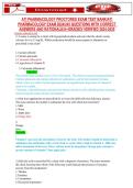 ATI PHARMACOLOGY PROCTORED EXAM TEST BANK&sol;ATI &NewLine;PHARMACOLOGY EXAM 2024&sol;245 QUESTIONS WITH CORRECT &NewLine;ANSWERS AND RATIONALE&sol;A&plus;GRADED&sol; VERIFIED 2024-2025